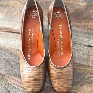 Vintage never worn Jospeh Larose tan reptile pumps